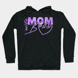 wife mom boss in purple Hoodie